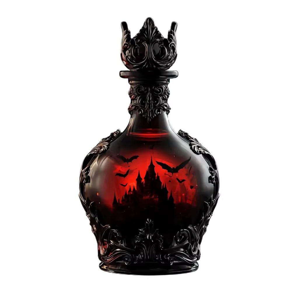 350ML Creative Bat Castle Design Set Whiskey Decanter Grade Gift Halloween Bar Decor Whiskey Decanter Glass