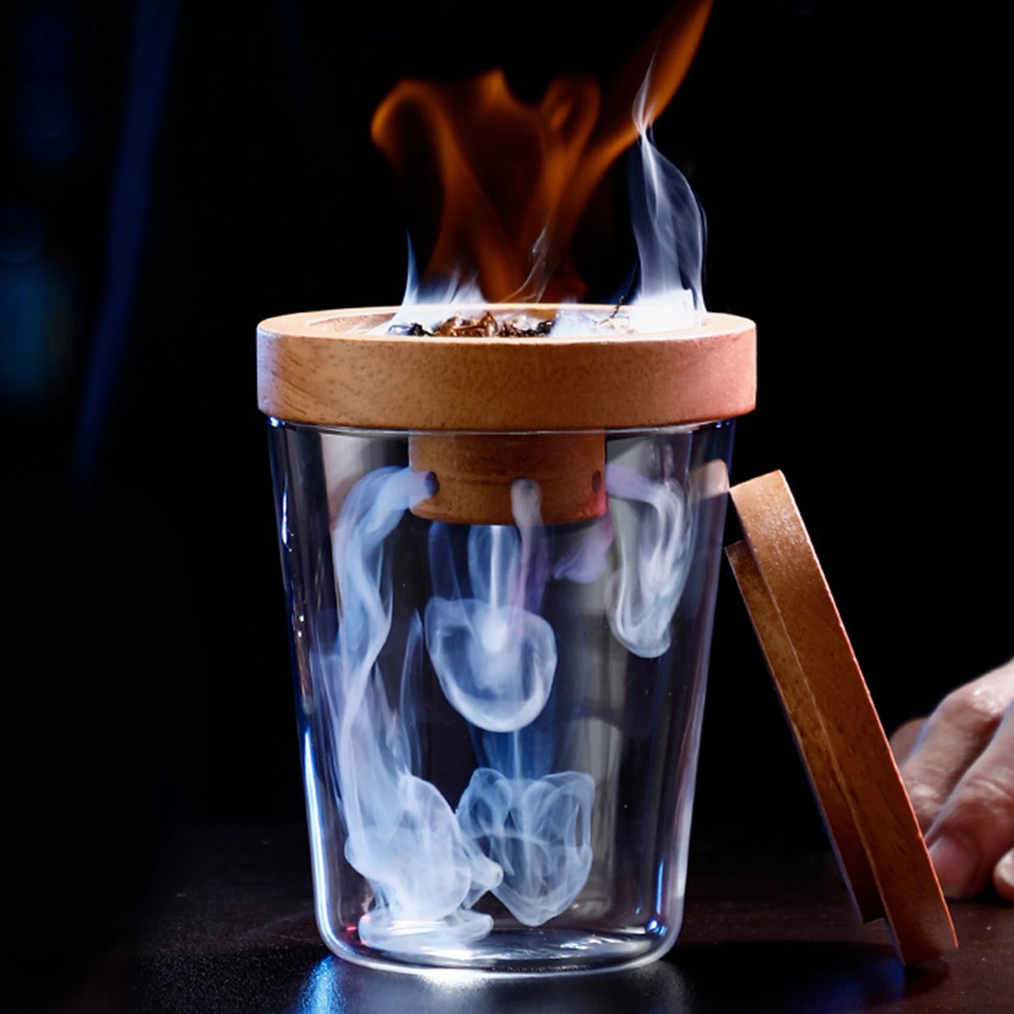 Cocktail Smoker Kit,Smoking Set with 4 Wood Chips,Old Fashioned Whiskey Smoker Drinks Kit,Cocktail Accessories for Whiskey,Drink