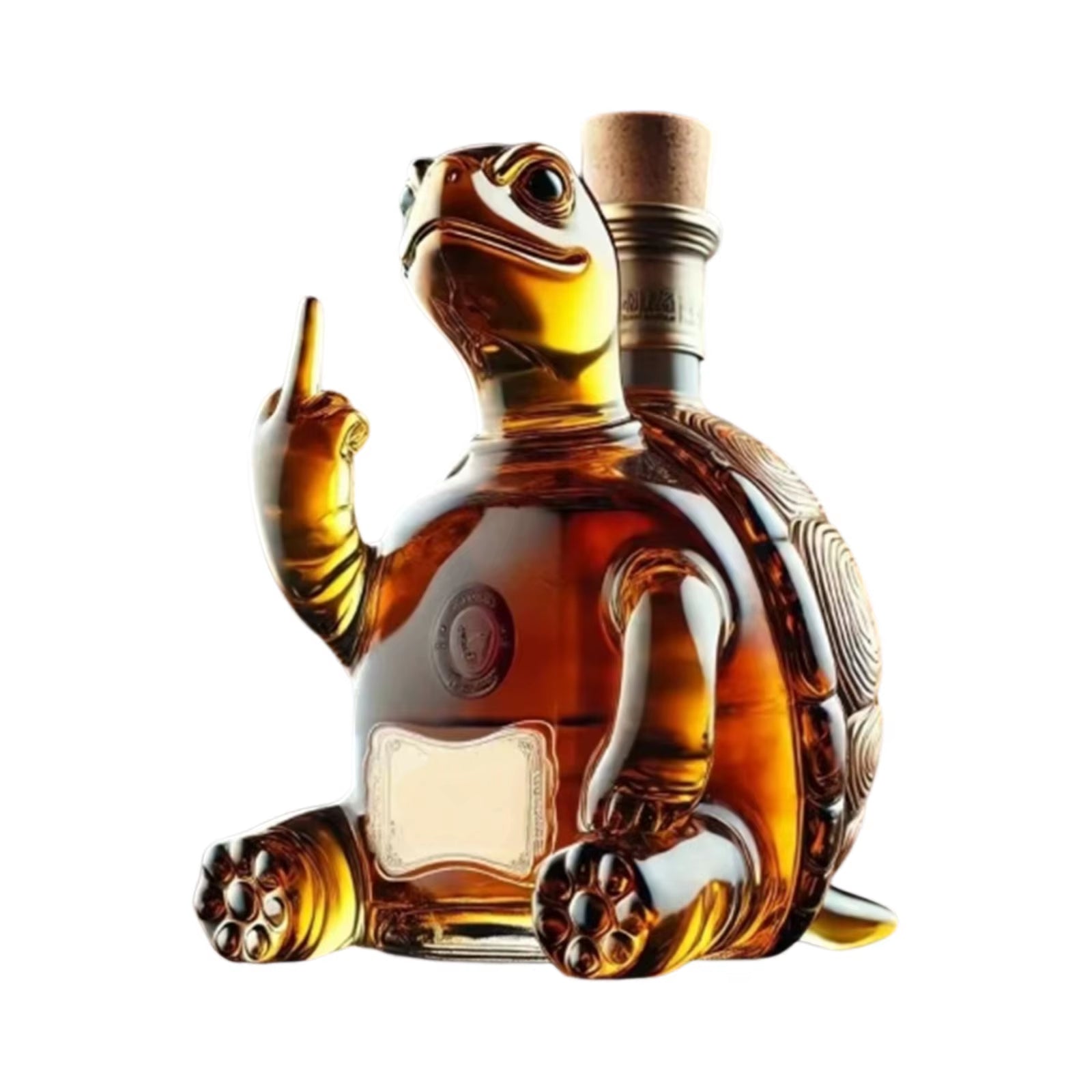 3D Middle Finger Turtle Whiskey Decanter Turtle Whiskey Wine Glass Bottle for Bar Office Home Decor Unique Wine Decanter