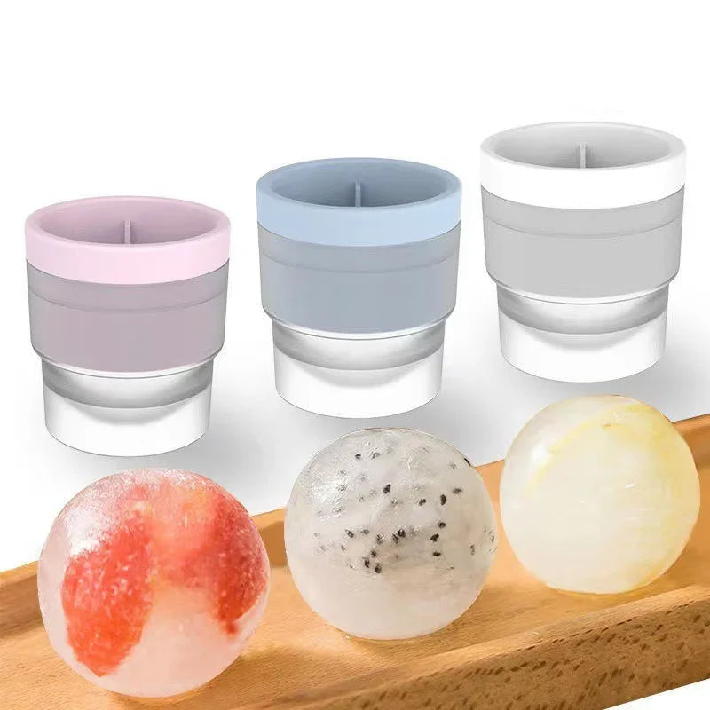 Silicone Ice Maker Food Grade Sphere Ice Mold Stackable Slow Melting DIY Ice Ball for Cocktail Whiskey Drink Home Bar