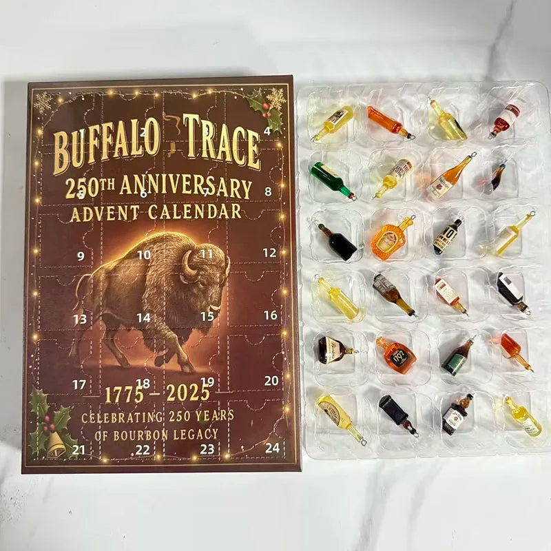 Whiskey Advent Calendar Box 24-Day 3D Beer - Holiday Countdown Gift Set with Assorted Craft Drinks for Christmas Celebration