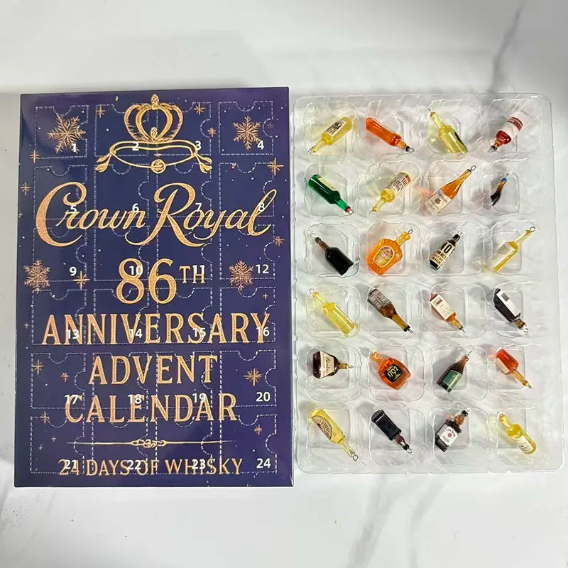 Whiskey Advent Calendar Box 24-Day 3D Beer - Holiday Countdown Gift Set with Assorted Craft Drinks for Christmas Celebration