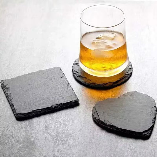 Natural Slate Coasters Anti-Scald Insulated Cup Whiskey Mat Tea Cups Glass Mats Table Decorations and Accessories