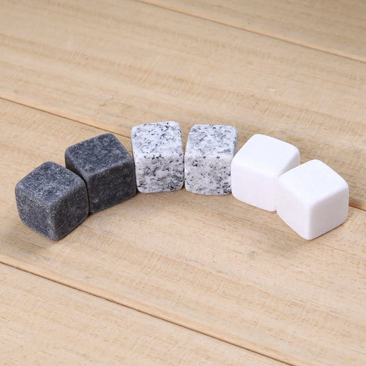 6PCS Natural Whiskey Stones Sipping Dry Ice Cube Whisky Stone Whisky Rock Cooler Wedding Gift Favor Christmas Bar