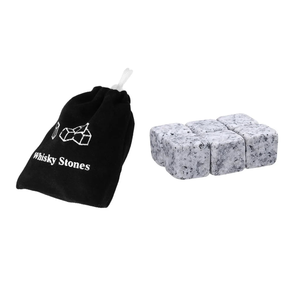 6PCS Natural Whiskey Stones Sipping Dry Ice Cube Whisky Stone Whisky Rock Cooler Wedding Gift Favor Christmas Bar