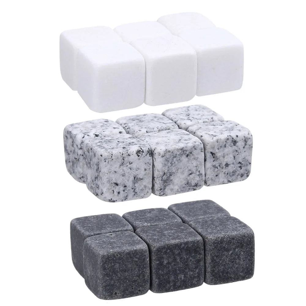 6PCS Natural Whiskey Stones Sipping Dry Ice Cube Whisky Stone Whisky Rock Cooler Wedding Gift Favor Christmas Bar