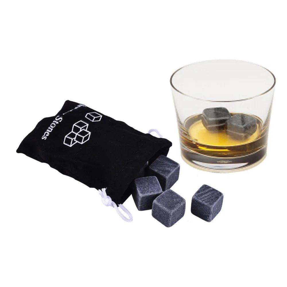 6PCS Natural Whiskey Stones Sipping Dry Ice Cube Whisky Stone Whisky Rock Cooler Wedding Gift Favor Christmas Bar