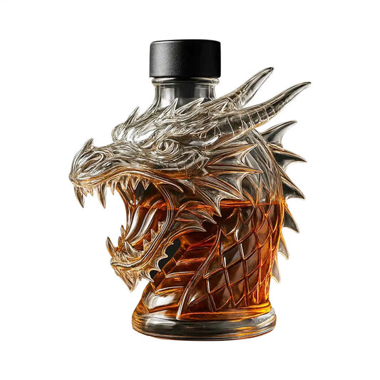 Glass Decanter Whiskey Bottle Transparent Dragon Animal Glass Whiskey Decanter Gift for Whisky Lover Men Dad Husband