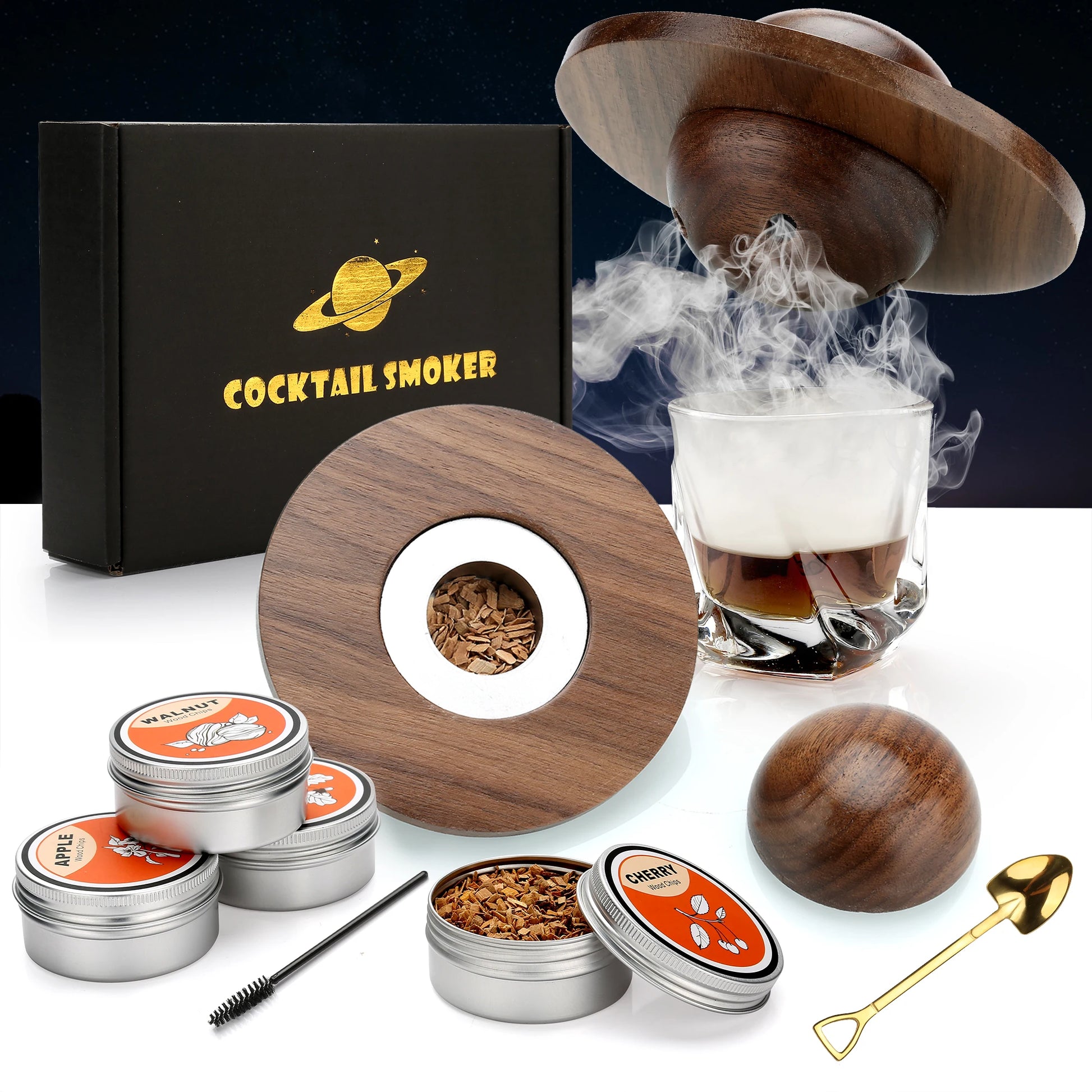 Cocktail Smoker Kit,Smoking Set ,Old Fashioned Whiskey Smoker Drinks Kit,Cocktail Accessories for Whiskey,Drink