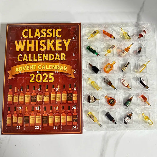 Whiskey Advent Calendar Box 24-Day 3D Beer - Holiday Countdown Gift Set with Assorted Craft Drinks for Christmas Celebration