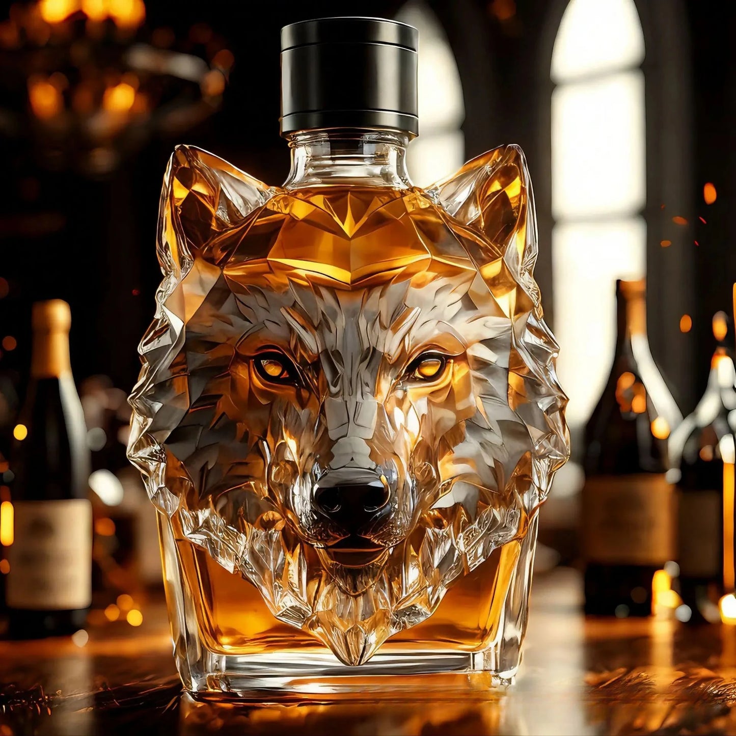 New Wolf Head Whiskey Bottle, High Borosilicate Glass Process Bottle, Animal-Shaped Bottle